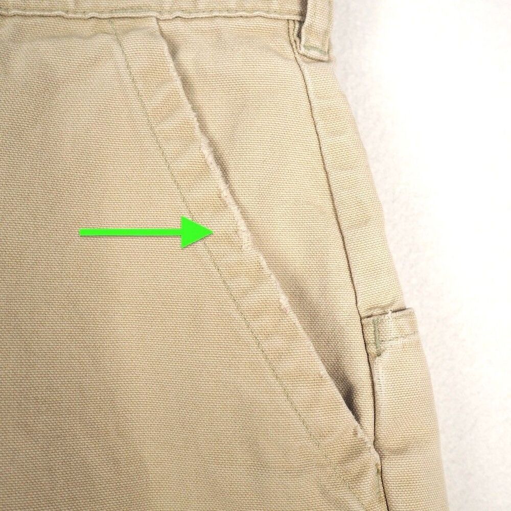 Vintage Patagonia Long Stand Up Shorts Men 34 Beige 8" Inseam Double-Fabric Seat - Picture 7 of 13